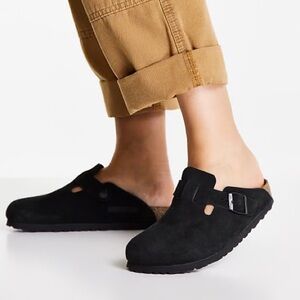 Birkenstock Boston - Black Suede